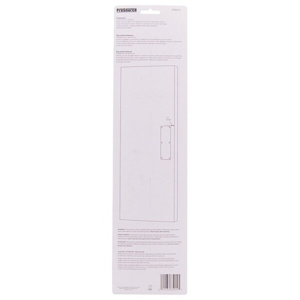 Prosource Push Plate, Aluminum, Satin Nickel, 15 in L, 3-1/2 in W, 0.8 mm Thick - 32238TNB-PS