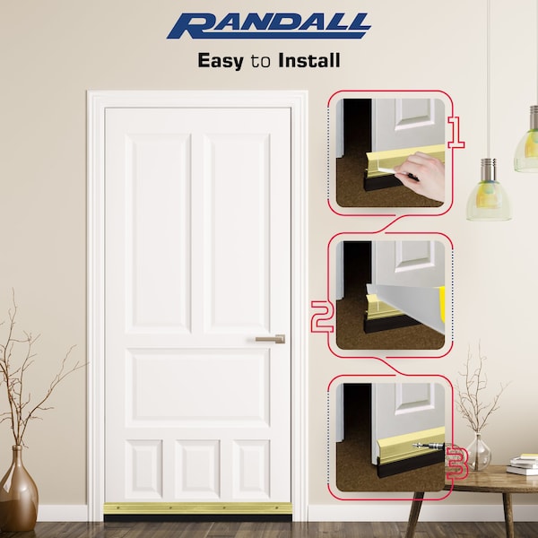Randall TRIPLE SEAL SWEEP UP TO 1In. GAP - 3 FT V-62T-G