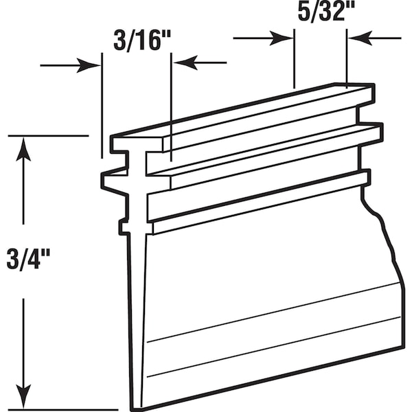 Prime-Line Prime-Line 3/4 in. W Gray Frameless Shower Door Sweep - 19672