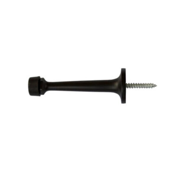 Orca Hardware Heavy Duty Rigid Door Stop With Black Tip, Brass, 3-1/4 Length, BL Black Finish - TH-30HD-BL