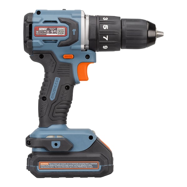 Senix 20 Volt Max Brushless 1/2-in. Hammer Drill Driver, 2 Ah Battery, 2A Charger and Soft Bag Included - PDHX2-M2