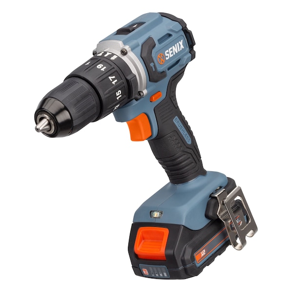 Senix 20 Volt Max Brushless 1/2-in. Hammer Drill Driver, 2 Ah Battery, 2A Charger and Soft Bag Included - PDHX2-M2
