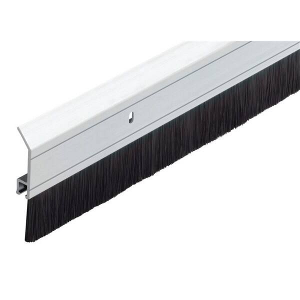 Guarderia 36 x 2.25 in. Thick Vinyl Brush Sweep For Door Bottom, Silver & Brown - GU2740578
