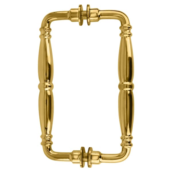 Cr Laurence Unlacquered Brass 8-in Victorian Style Back-to-Back Pull Handles - V1C8X8ULBR