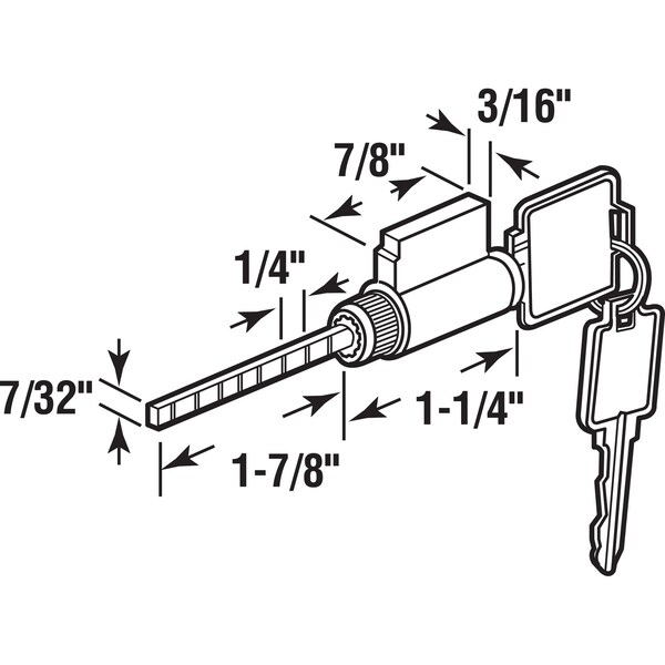 Prime-Line Prime-Line KW Brass-Plated Brass Cylinder Lock Keyed Differently - 1505