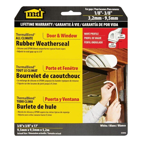 M-D Building Products M-D Building Products PLATINUM White EPDM Rubber Foam Weatherstrip For Windows 204 in. L X 0.38 in. - 43846