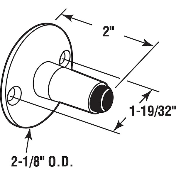 Prime-Line Door Stop, 2 in. Projection, Cast Stainless Steel, Satin Finish Single Pack - 656-9492
