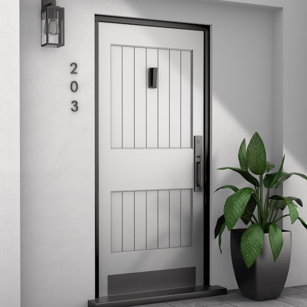 National Hardware National Hardware Reed 4.75 in. L Matte Black Brass Door Knocker - N336-703