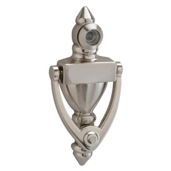 Tento Campait 4 in. High Door Knocker with 160 deg UL Viewer; Satin Nickel - TE1628686