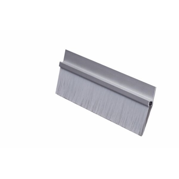 Pemko 48" 180 Degree Aluminum Retainer Weatherstrip with 1-3/8" Nylon Brush Clear Aluminum - 18137CNB48