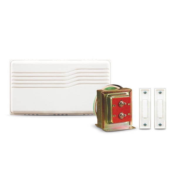 Heath-Zenith Heath Zenith White Plastic Wired Door Chime Kit - SL-27102-90