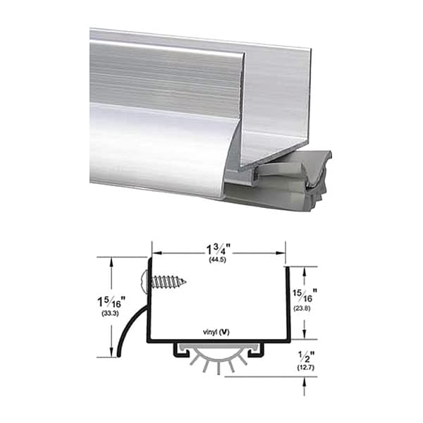 Pemko Door Shoe, Unfinished, 1-3/4" W, 36" L - 216AV36