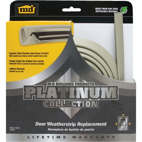 M-D Building Products 84in. Beige Door Jambs Weatherstrip Replacement - 91892