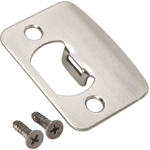 Kwikset 1/4 Satin Nickel Full Lip Round Corner Strike - 3796 15 STRK RC FULL LIP