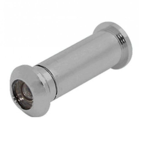 Cal-Royal 160 Degrees Brass Door Viewer, 1/2 Bore, Plastic Lens, for 1-3/8 to 2 Thick Doors, US26D Satin - DV90-26D