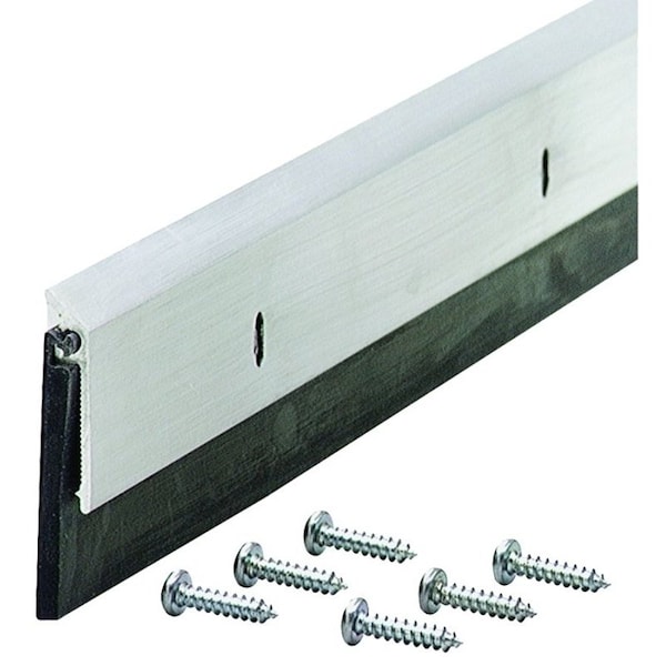 M-D Building Products Door Sweep, 36 in L, 14 in W, Aluminum Flange, EPDM Rubber Insert - 68247