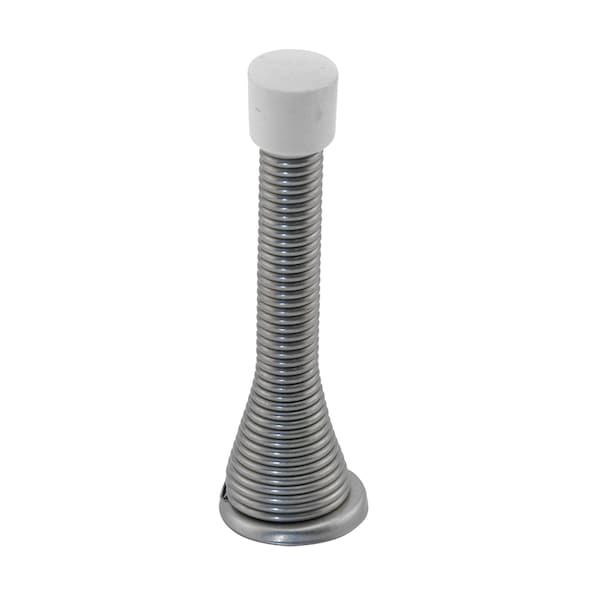 Prime-Line Door Stop, 3 in. Reach, Spring Steel, Satin Nickel, Heavy Duty 10 Pack - MP10115-10