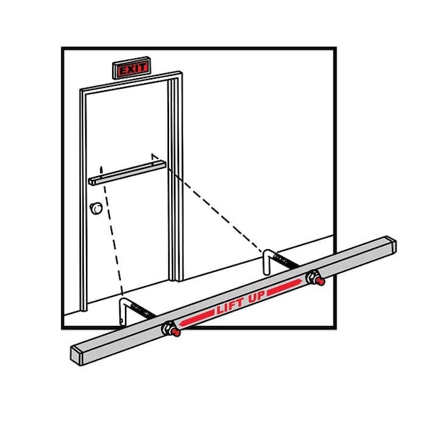 Exit Security Single Door Inswing Door Bar, Metal Door Frame, 48 - SB-03-UV48