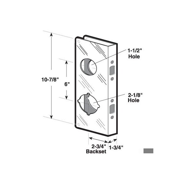 Prime-Line Brass Lock and Door Reinforcement Plate for 1-3/4 In. Thick Doors, Brass Finish (Single Pack) - U 9977