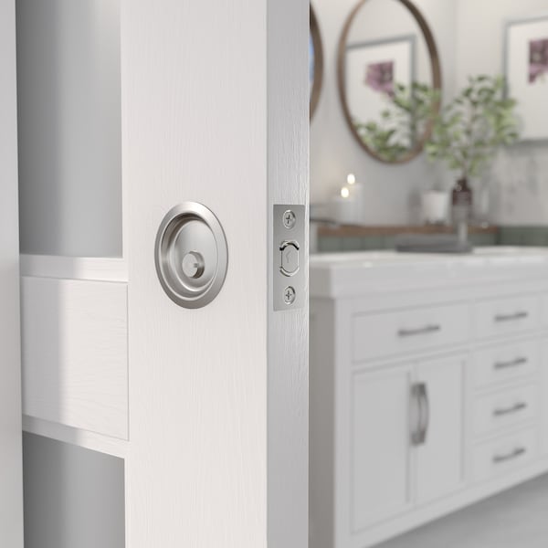 Richelieu 2 716inch 62 mm Round Pocket Door Privacy Pull, Brushed Nickel - 17RNB42