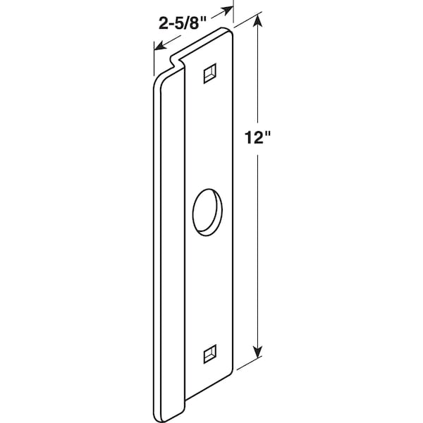 Prime-Line Latch Shield, 2-5/8 in. x 12 in., Gray Single Pack - U 9507
