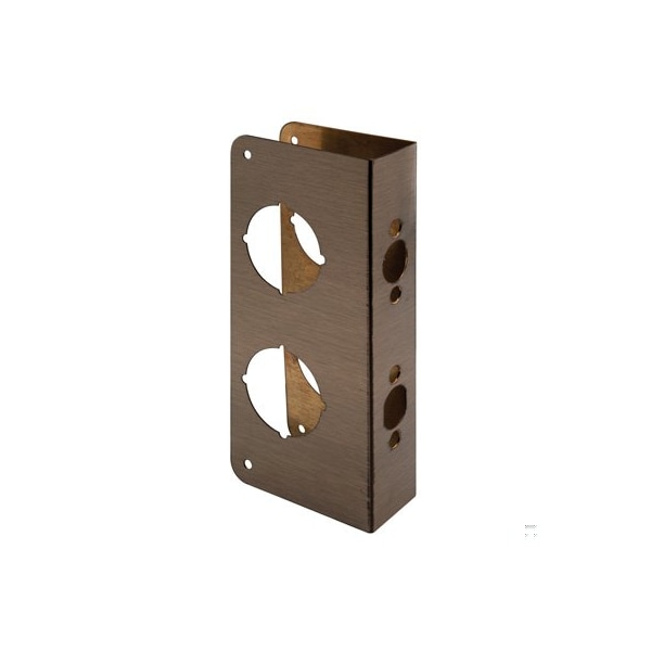 Prime-Line Brass Lock and Door Reinforcement Plate for 1-3/4 In. Thick Doors, Brass Finish (Single Pack) - U 9577