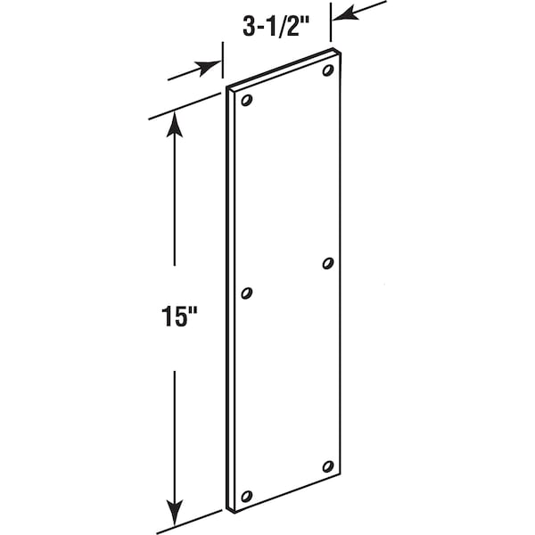 Prime-Line Door Push Plate, 3-1/2 x 15 in. Stainless Steel (Single Pack) - J 4720