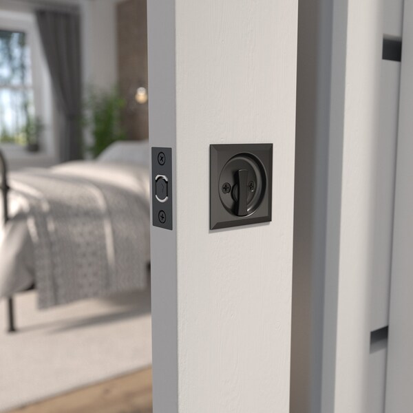 Richelieu 2 716inch 62 mm Square Pocket Door Privacy Pull, Black - 17SFB42