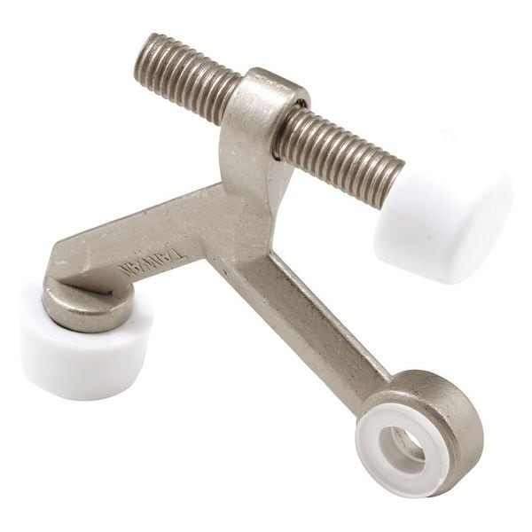 Primeline Tools Hinge Pin Door Stop, 1-1/4 in. Bolt, Diecast Construction, Satin Nickel (10 Pack) - MP10498