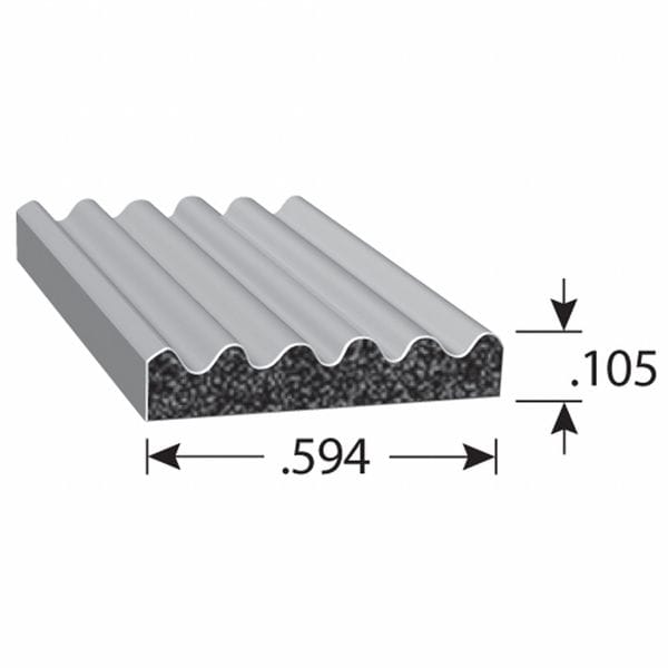 Trim-Lok Seal, EPDM Rubber, Black, 500 ft L - X1568BT-500