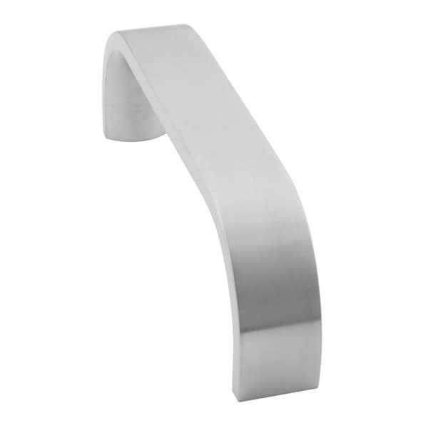 Ives Straight Door Pull, 10-in CTC, 1-in Flattened 1/2 Round, 1-1/2-in Clearance, Satin Stainless Steel - 8105-0 US32D