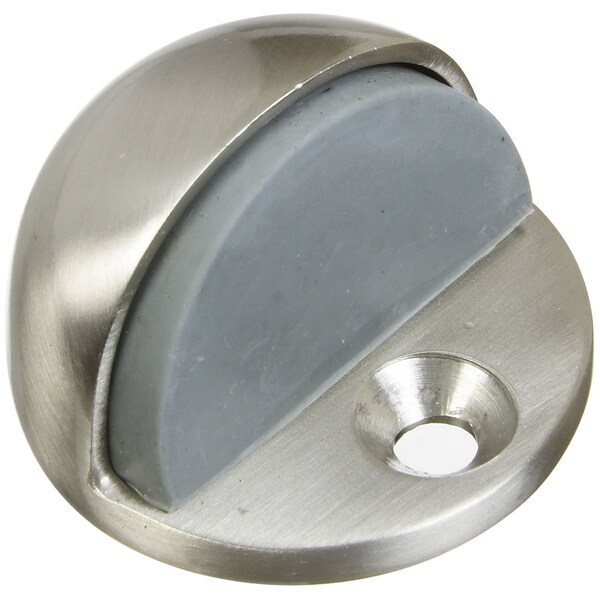 National Hardware National Hardware Solid Brass Satin Nickel Silver Door Stop Mounts to floor 1.75 in. - N325-324