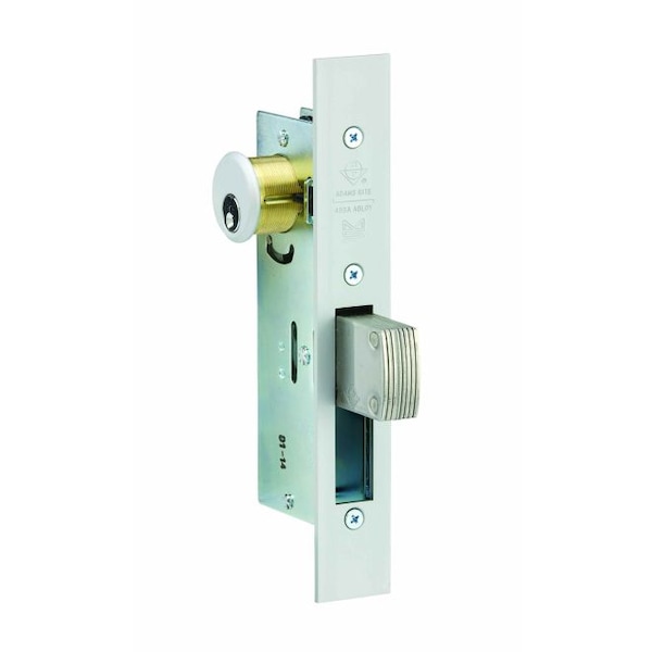 Adams Rite ANSI Size MS Deadlock Flat Faceplate 1-1/2" Straight Bolt Clear Anodized Aluminum - MS1850SN410628