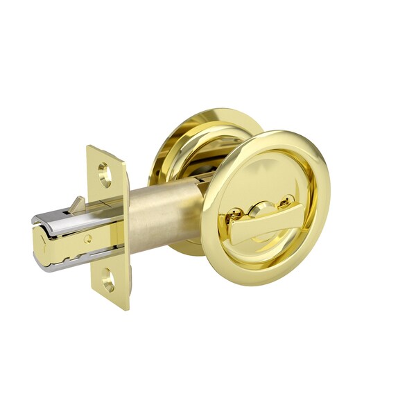 Richelieu 2 716inch 62 mm Round Pocket Door Privacy Pull, Bright Brass - 17RBB42