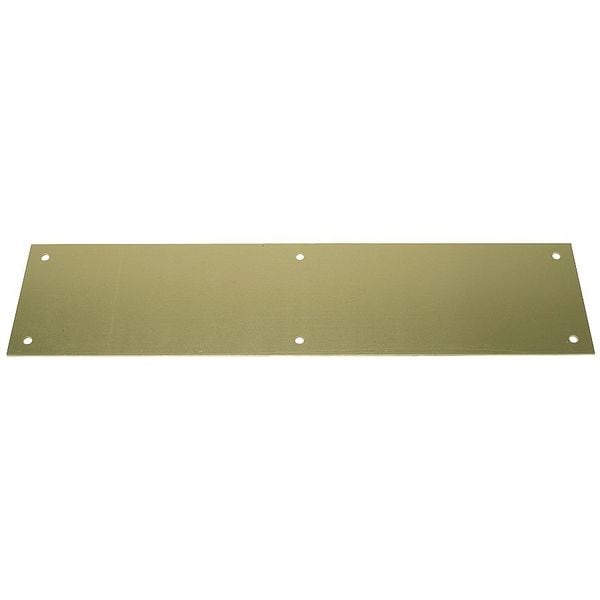 Rockwood Door Push Plate, Brass, 12"L x 3"W, 0.125" Proj. - 73A.3