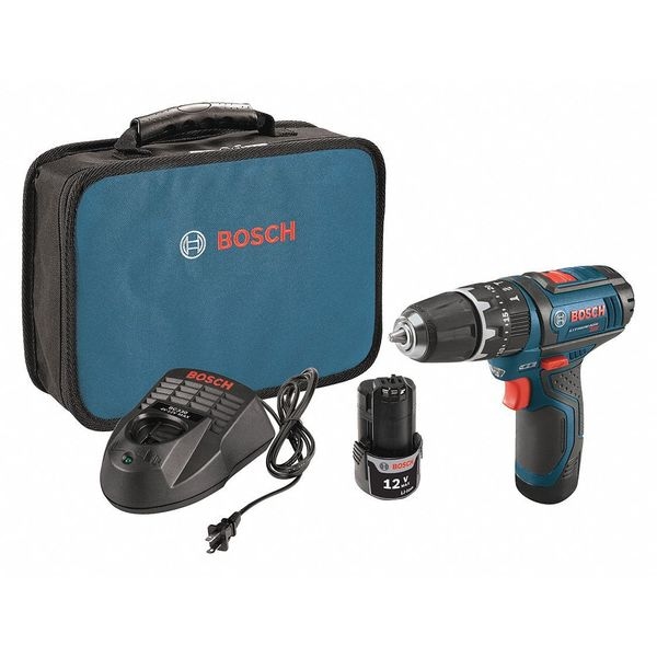 Bosch 12V Hammer Drill, Battery Included, 1/2 in Chuck - PS130-2A+BAT415
