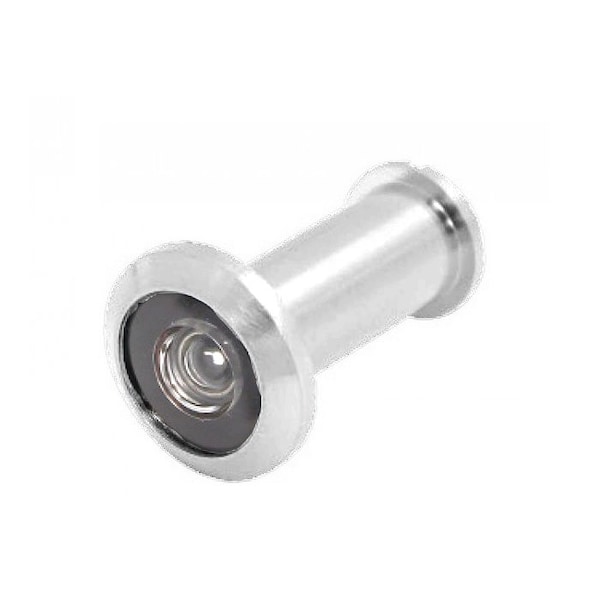 Cal-Royal 180 Degrees Brass Door Viewer, 9/16 Bore, Plastic Lens, for 1-3/8 to 2 Thick Doors, US26 Bright - DV180-26