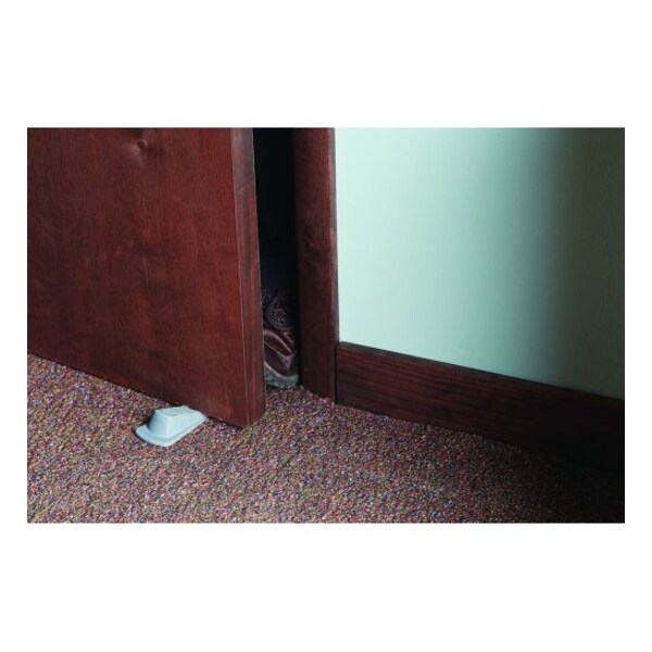 Big Foot No-Slip Doorstop, Rubber, 2-1/4"x4-3/4"x1-1/4", Gray - MAS00941