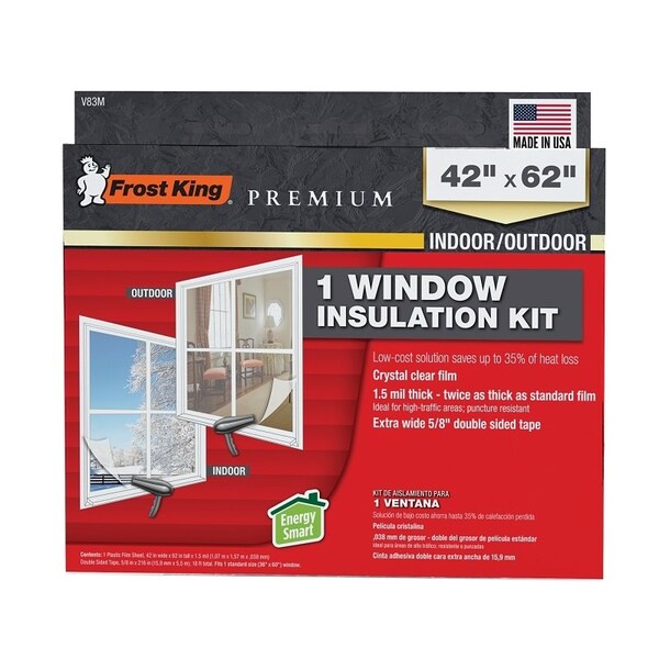 Frost King Indoor Shrink Window Kit, 84 in W, 110 in L - V83M