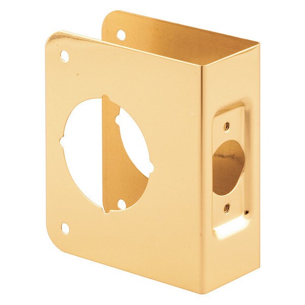 Primeline Tools Lock and Door Reinforcer, 2-1/8 in. x 2-3/4 in. x 1-3/4 in., Brass (Single Pack) - MP9545