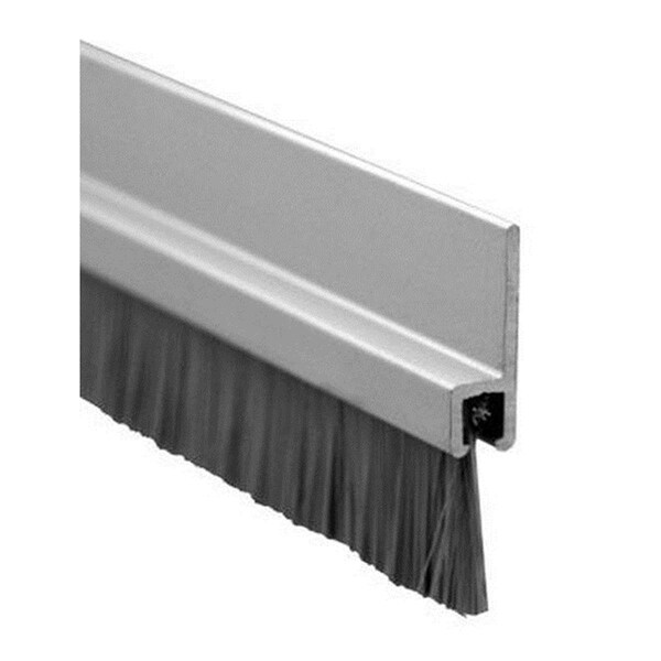 Perfectpatio 36 in. 180 deg Aluminum Retainer Weatherstrip with 0.625 ft. Nylon Brush, Clear Aluminum - PE2056325