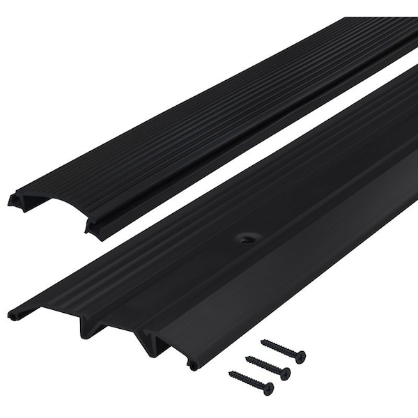 M-D Building Products Threshold, 36 in L, 3-3/4 in W, Low Profile, Aluminum, Black, Matte - 11821