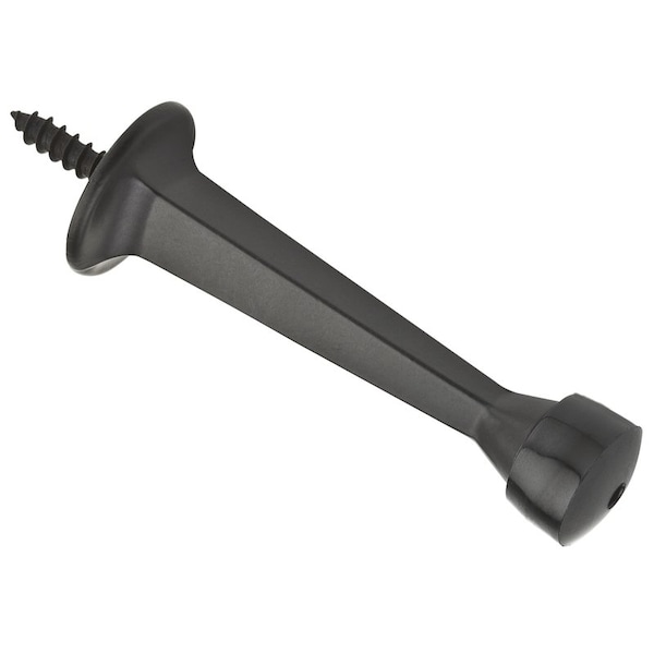 National Hardware National Hardware Zinc w/Rubber Tip Oil Rubbed Bronze Black Rigid Door Stop Mounts to wall - N830-138