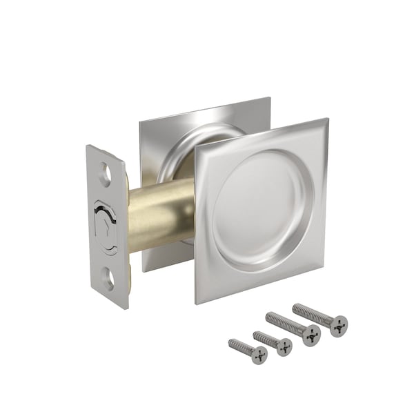 Richelieu 2 716inch 62 mm Square Pocket Door Passage Pull, Brushed Nickel - 17SNB10