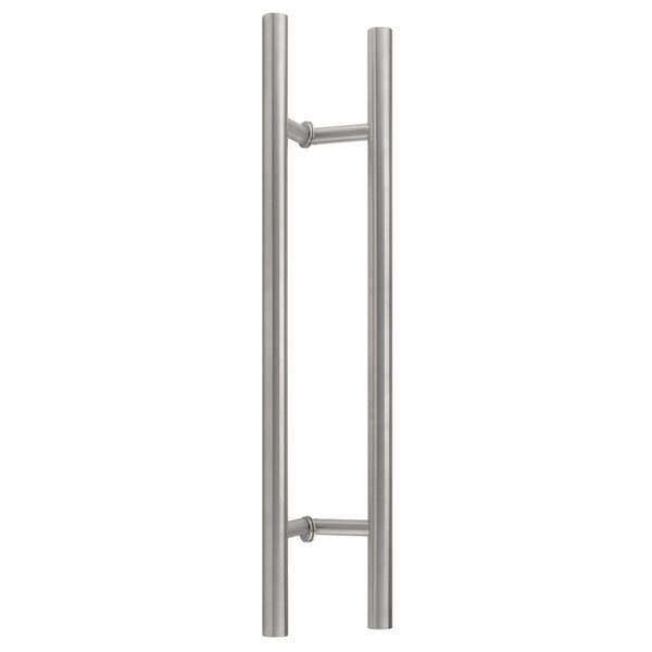 Richelieu 24inch 610 mm Center to Center Offset BacktoBack Pull for Glass Door, Stainless Steel - 705362432OS170