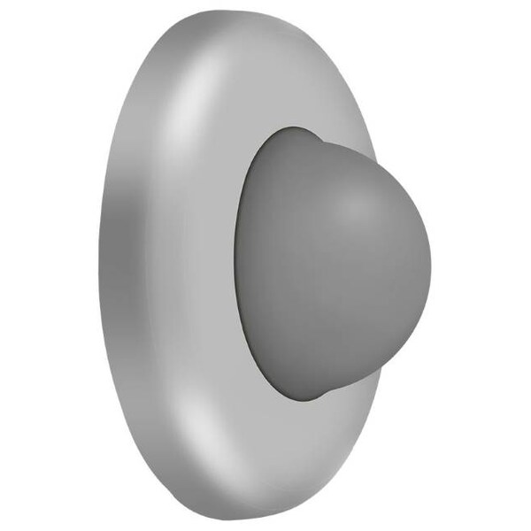 Deltana Wall Mount Convex Flush Bumper, 2-1/2" Diameter Satin Stainless Steel - WBC250U32D