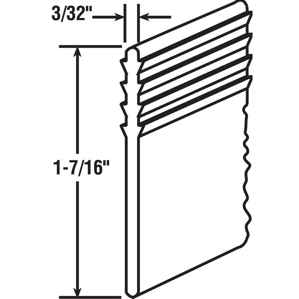 Prime-Line Prime-Line 6.4 in. H X 1-7/16 in. W Gray Frameless Shower Door Sweep - 19685
