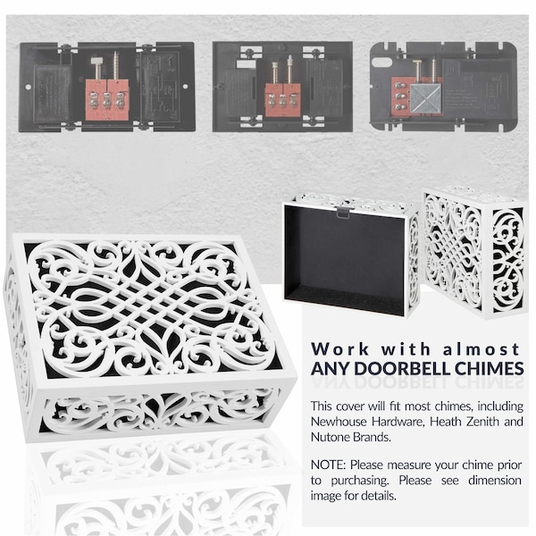 Newhouse Hardware Wooden Doorbell Chime Cover Box, Decorative Door Bell Chime Cover, Corinthian Design - CHIMECOVER3