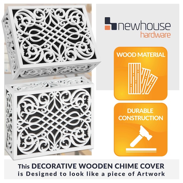 Newhouse Hardware Wooden Doorbell Chime Cover Box, Decorative Door Bell Chime Cover, Corinthian Design - CHIMECOVER3