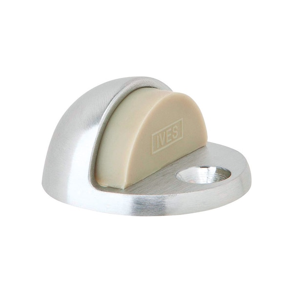 Ives Ives 1-3/4 in. W X 2 in. L Brass Satin Chrome Door Stop Mounts to floor - 436B26D